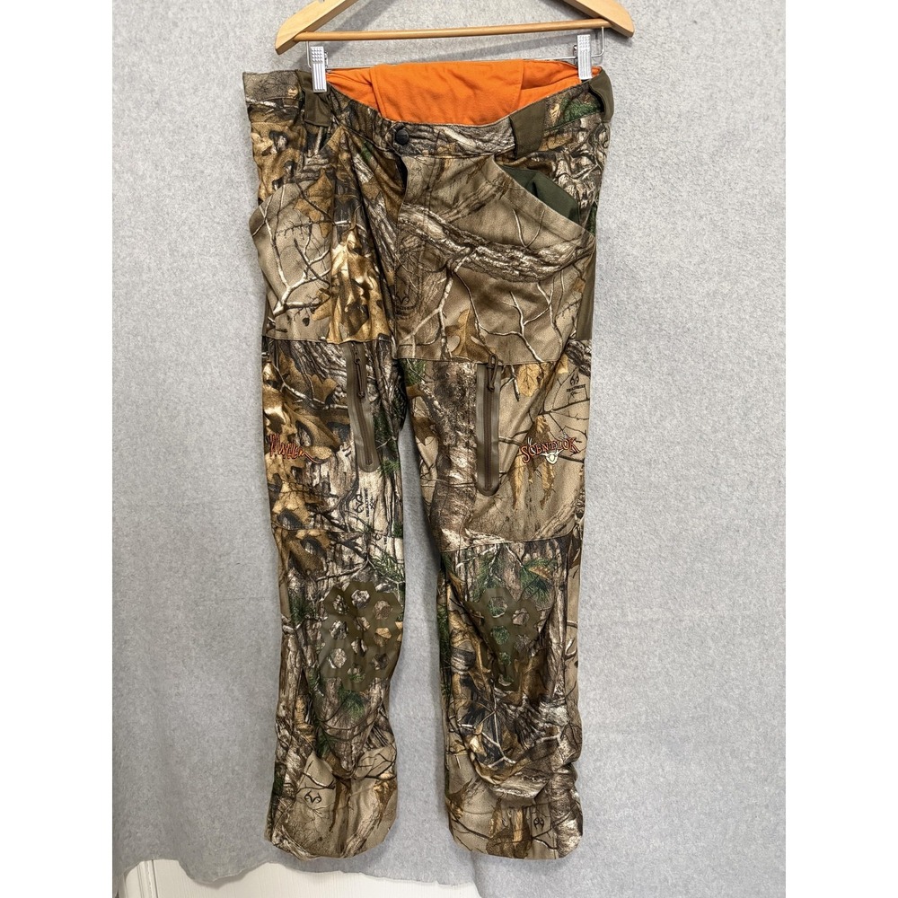 ScentLok Snow Pants Mens L Camo Fleece Lined Adjustable Waist Insulated Hunting